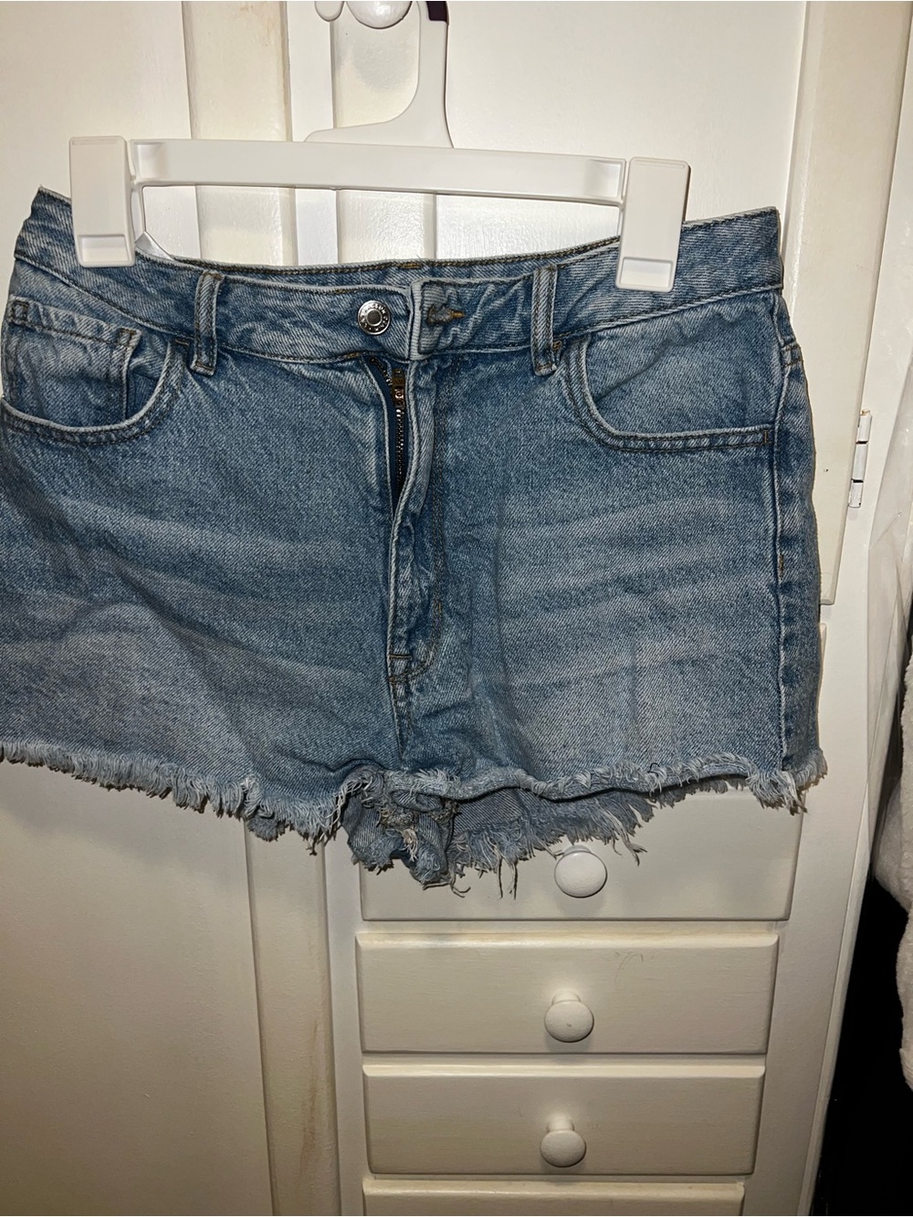 PacSun Frayed Hem Light Blue Denim Shorts